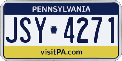 PA license plate JSY4271