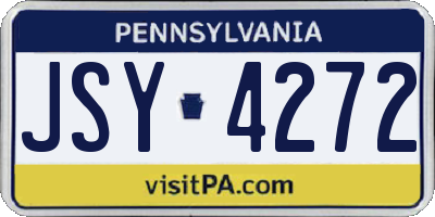 PA license plate JSY4272