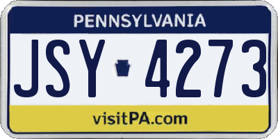 PA license plate JSY4273