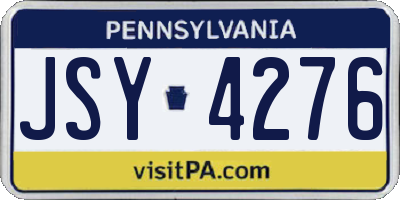 PA license plate JSY4276