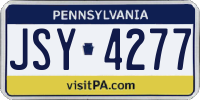 PA license plate JSY4277