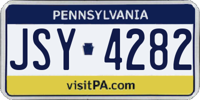 PA license plate JSY4282