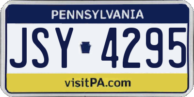 PA license plate JSY4295