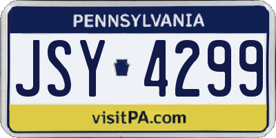PA license plate JSY4299