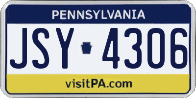 PA license plate JSY4306