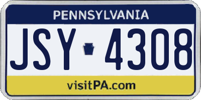 PA license plate JSY4308