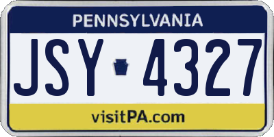 PA license plate JSY4327