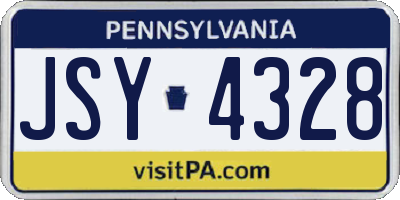 PA license plate JSY4328