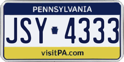 PA license plate JSY4333