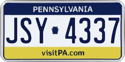PA license plate JSY4337