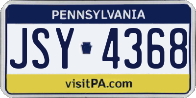 PA license plate JSY4368