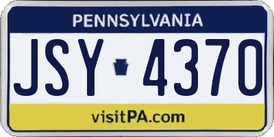 PA license plate JSY4370