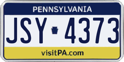 PA license plate JSY4373