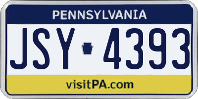 PA license plate JSY4393