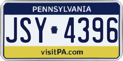 PA license plate JSY4396