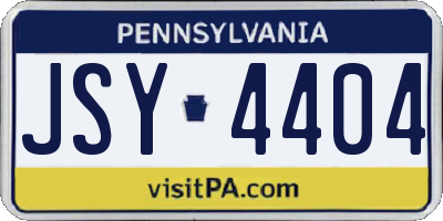 PA license plate JSY4404