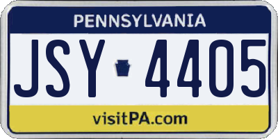 PA license plate JSY4405