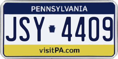 PA license plate JSY4409