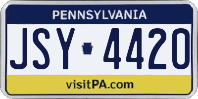 PA license plate JSY4420