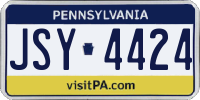PA license plate JSY4424
