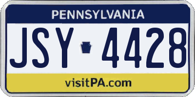 PA license plate JSY4428