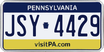 PA license plate JSY4429