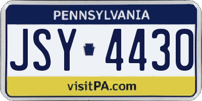 PA license plate JSY4430