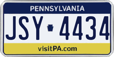 PA license plate JSY4434