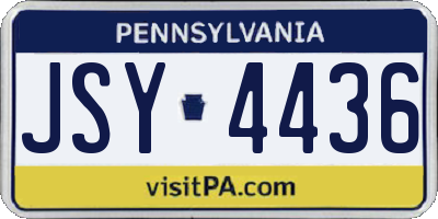PA license plate JSY4436