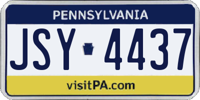 PA license plate JSY4437