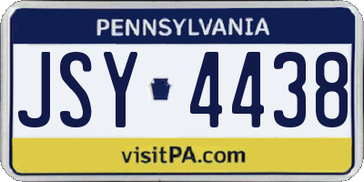 PA license plate JSY4438