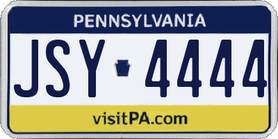 PA license plate JSY4444