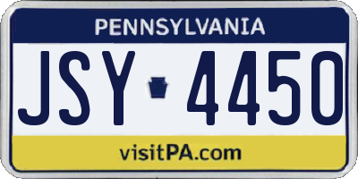 PA license plate JSY4450