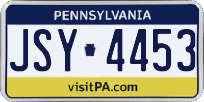 PA license plate JSY4453