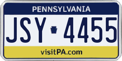 PA license plate JSY4455
