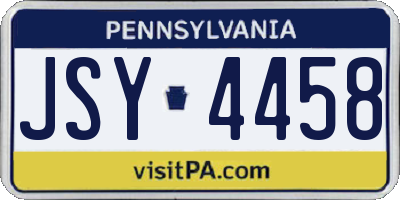 PA license plate JSY4458
