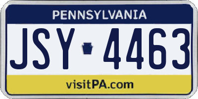 PA license plate JSY4463