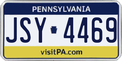 PA license plate JSY4469