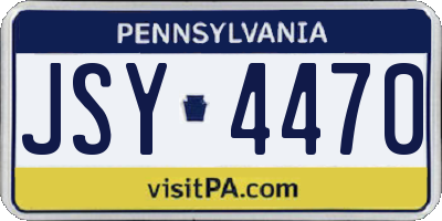 PA license plate JSY4470