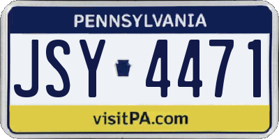 PA license plate JSY4471
