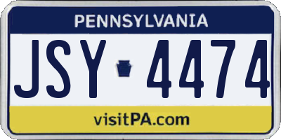 PA license plate JSY4474