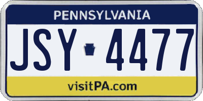 PA license plate JSY4477