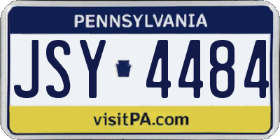 PA license plate JSY4484