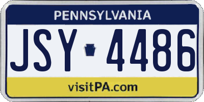 PA license plate JSY4486