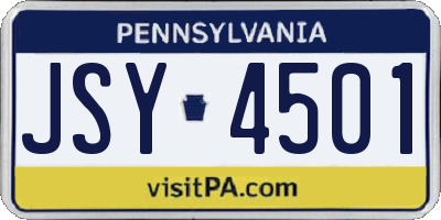 PA license plate JSY4501