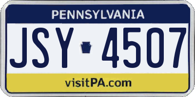 PA license plate JSY4507