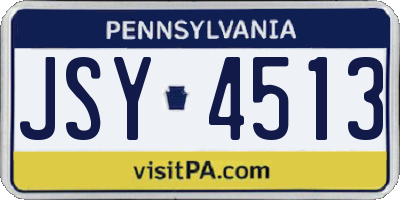 PA license plate JSY4513