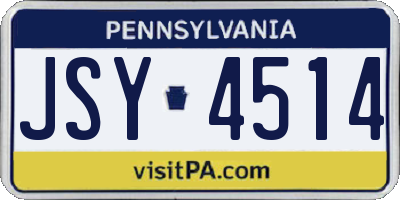 PA license plate JSY4514