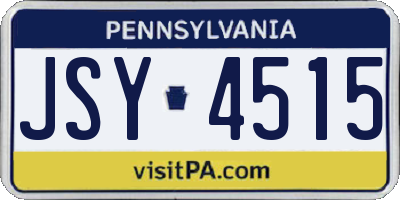PA license plate JSY4515