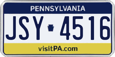 PA license plate JSY4516